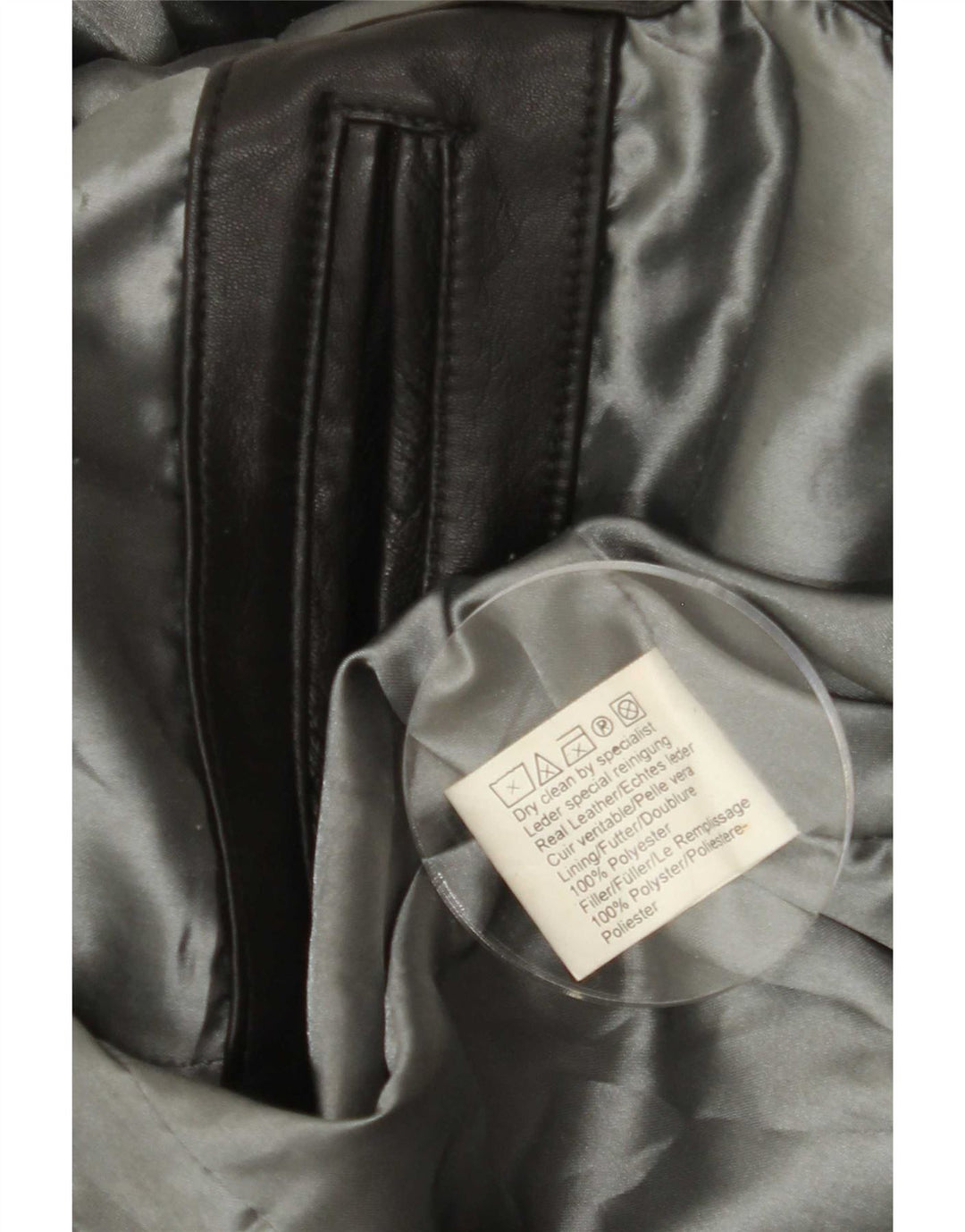 Giacca blazer in pelle da uomo vintage UK 42 XL nera