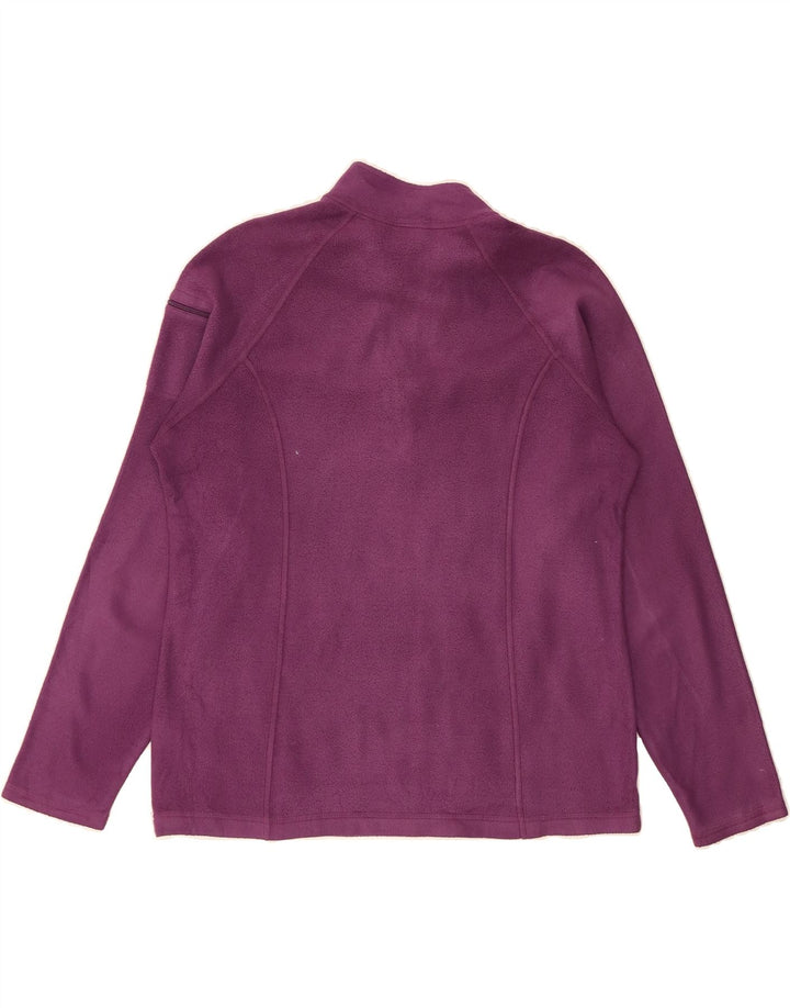 L.L.BEAN Womens Zip Neck Fleece Jumper UK 14 Medium Burgundy Polyester Vintage L.L.Bean and Second-Hand L.L.Bean from Messina Hembry 