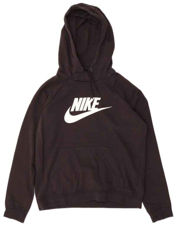 Felpa con cappuccio grafica da donna Nike UK 14 cotone medio nero