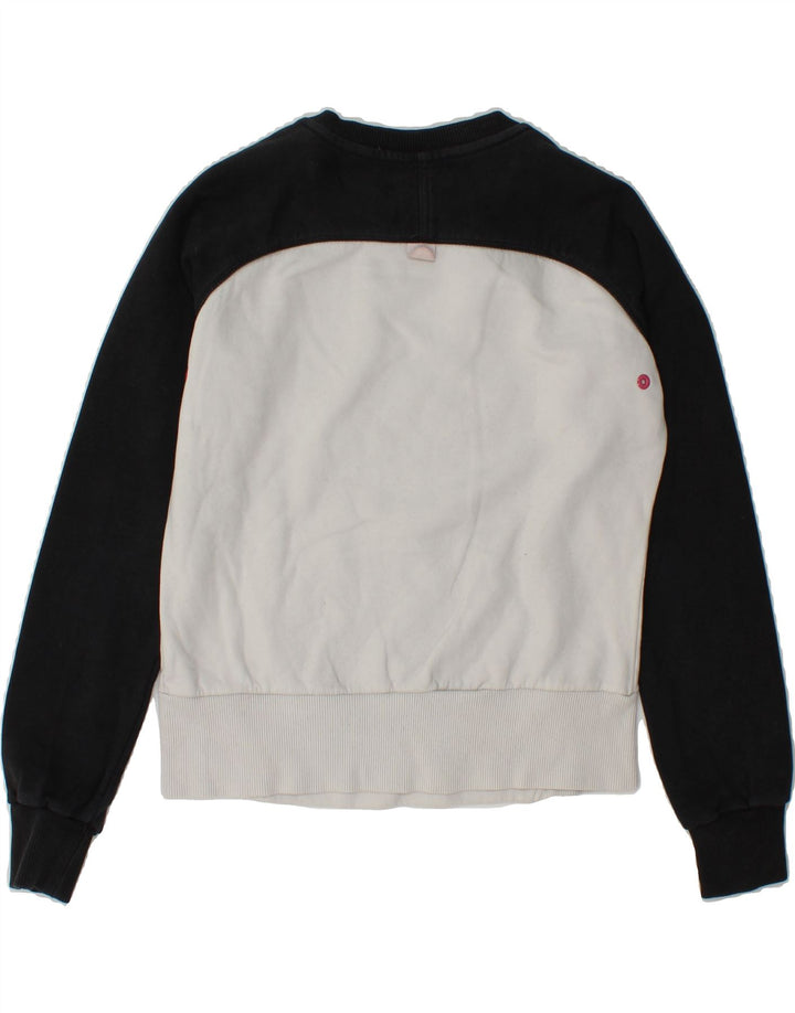 NIKE Womens Graphic Sweatshirt Jumper UK 14/16 Medium White Colourblock Vintage Nike and Second-Hand Nike from Messina Hembry 