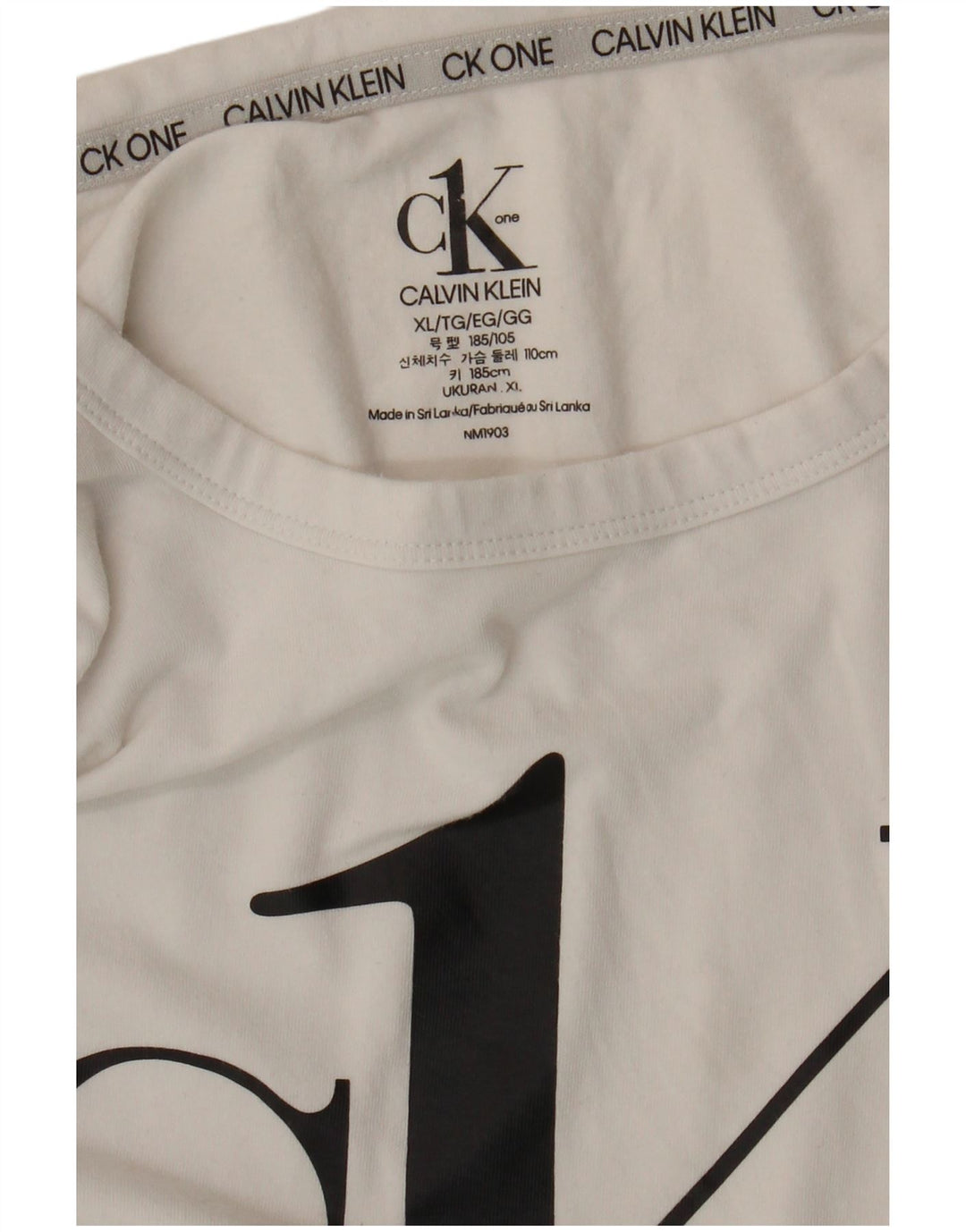 Maglietta grafica da uomo Calvin Klein Top XL Bianca
