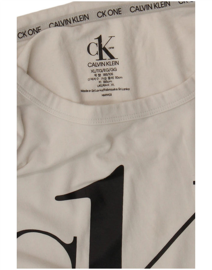 Maglietta grafica da uomo Calvin Klein Top XL Bianca