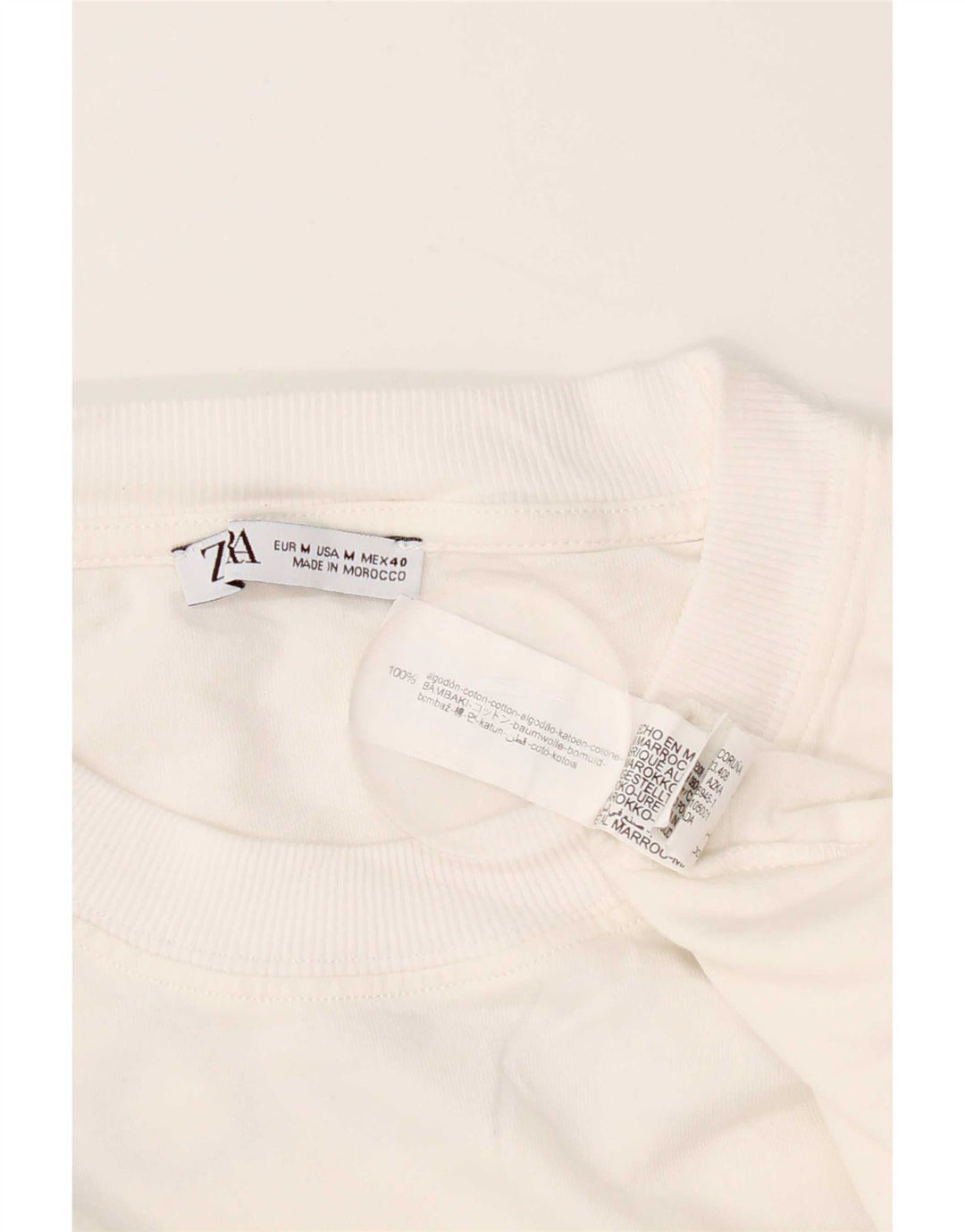 T-shirt grafica da uomo Zara Top in cotone bianco medio