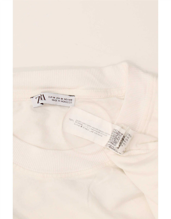 T-shirt grafica da uomo Zara Top in cotone bianco medio