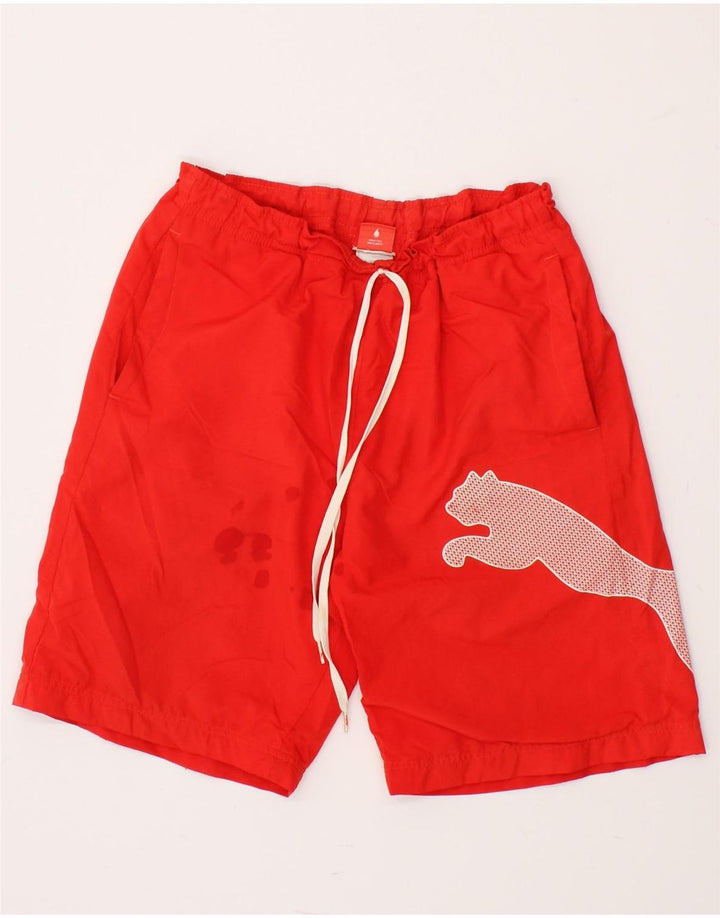 PUMA Boys Graphic Sport Shorts 13-14 Years  XL Red Vintage Puma and Second-Hand Puma from Messina Hembry 