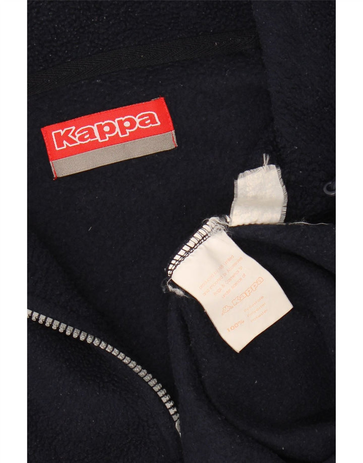 KAPPA Mens Zip Neck Fleece Jumper Medium Navy Blue Polyester
