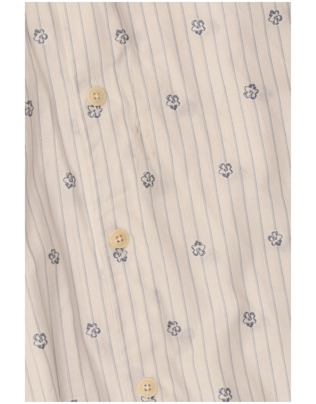 Ted Baker Camicia a maniche corte da uomo taglia 3 cotone a righe bianche medie