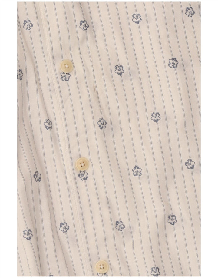 Ted Baker Camicia a maniche corte da uomo taglia 3 cotone a righe bianche medie