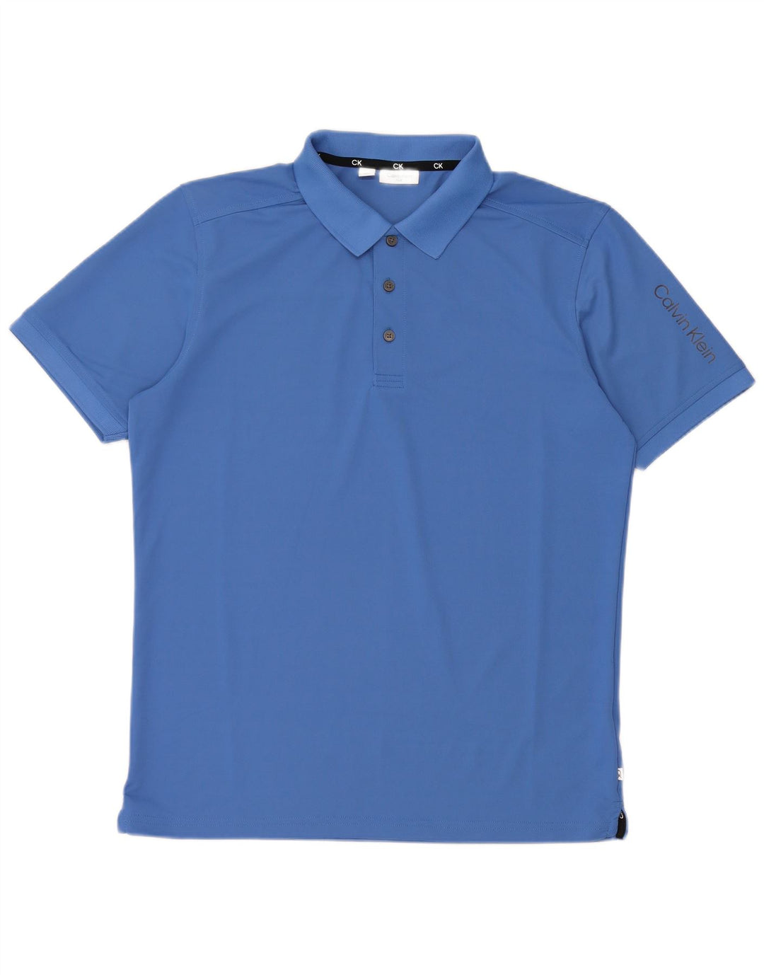 CALVIN KLEIN Polo grafica da uomo in poliestere blu medio