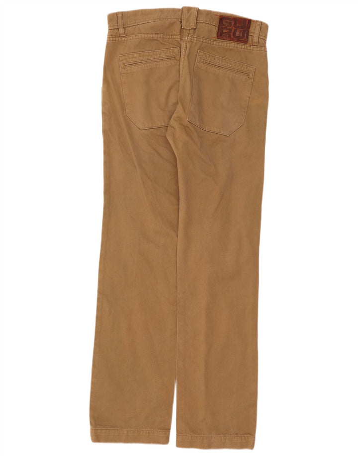 Pantaloni da abito dritti da uomo Guru W33 L33 in cotone marrone