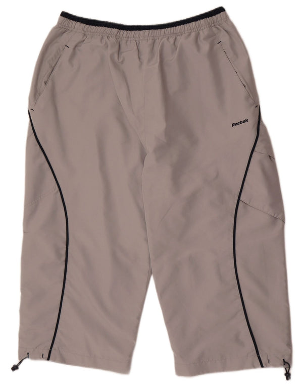 Pantaloncini sportivi Reebok da uomo Bermuda grandi in poliestere grigio