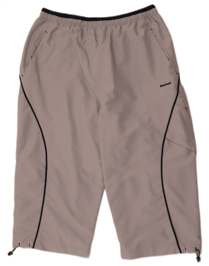 Pantaloncini sportivi Reebok da uomo Bermuda grandi in poliestere grigio