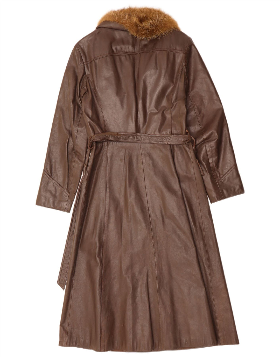 Cappotto in pelle da donna VINTAGE UK 12 Pelle marrone medio