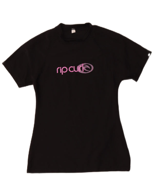 T-shirt grafica da donna Rip Curl Top US 12 Large nera in poliammide