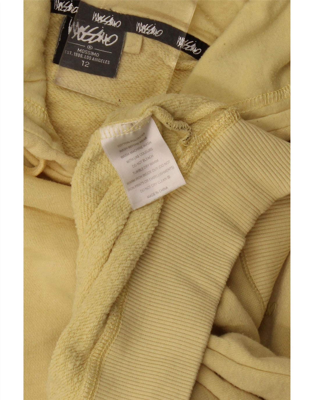 Maglione con cappuccio oversize da donna MOSSIMO US 12 Large in cotone giallo
