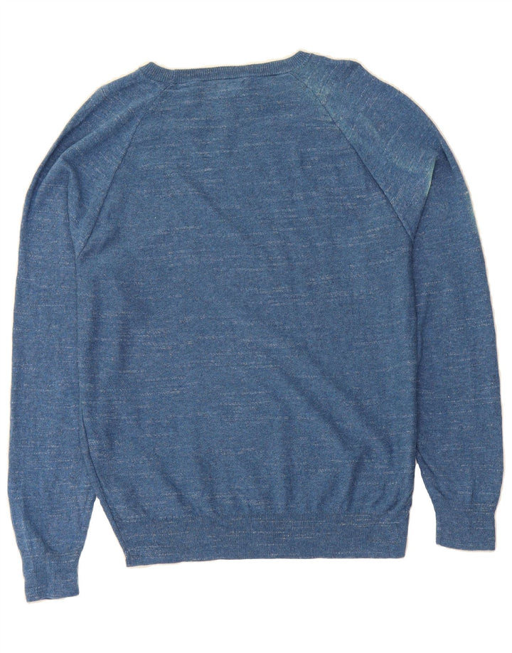 J. CREW Mens Crew Neck Jumper Sweater Medium Blue Cotton Vintage J. Crew and Second-Hand J. Crew from Messina Hembry 