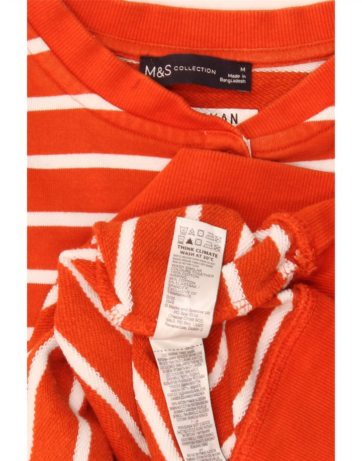 Felpa da donna Marks & Spencer UK 14 a righe medie arancioni
