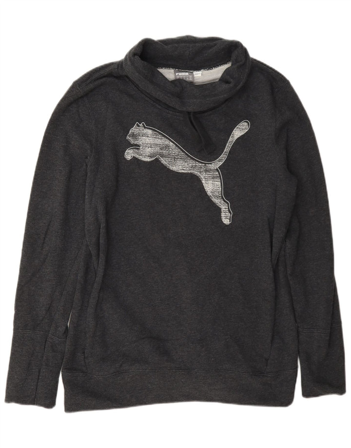 Felpa grafica da donna Puma Jumper UK 12 Cotone grigio medio