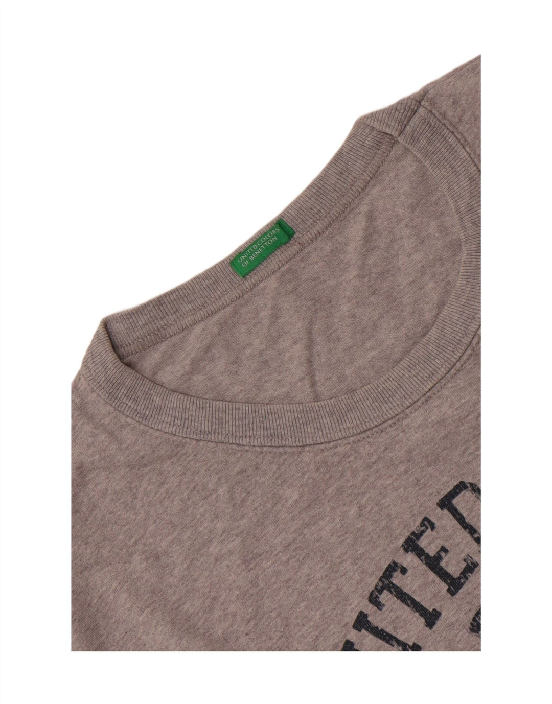 T-shirt grafica da uomo Benetton Top grande grigio chiazzato