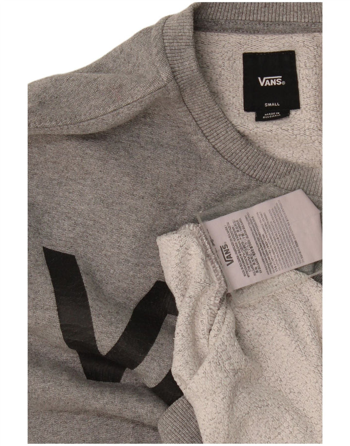 Felpa grafica da uomo di Vans, maglione piccolo, cotone chiazzato grigio