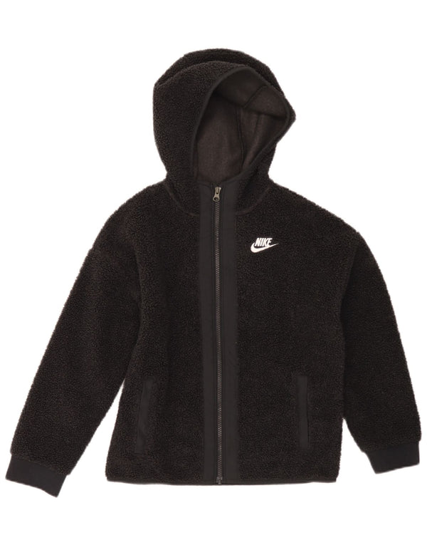 Giacca in pile con cappuccio Nike da ragazzo 10-11 anni media poliestere nero