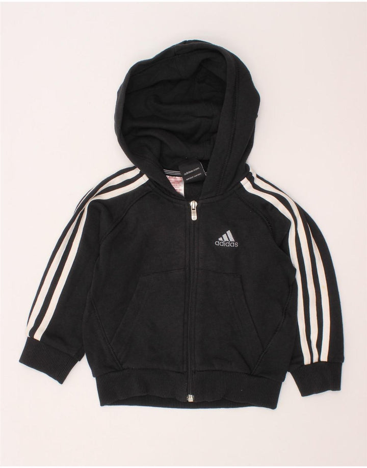 Maglione con cappuccio e zip ADIDAS per neonato 18-24 mesi in cotone nero