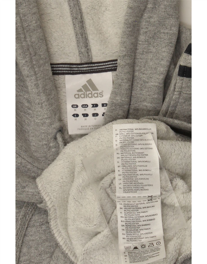 Felpa con cappuccio da uomo Adidas in cotone chiazzato grigio medio