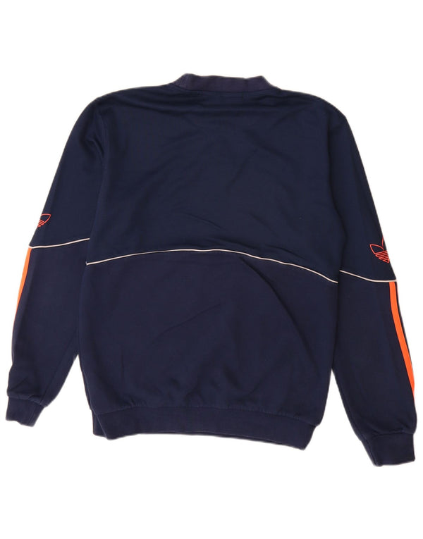 Felpa grafica da uomo ADIDAS maglione XS blu navy in cotone