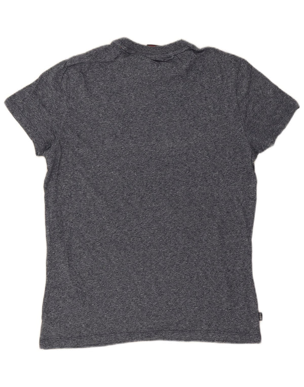 T-shirt da uomo Superdry Top Small in cotone screziato blu navy