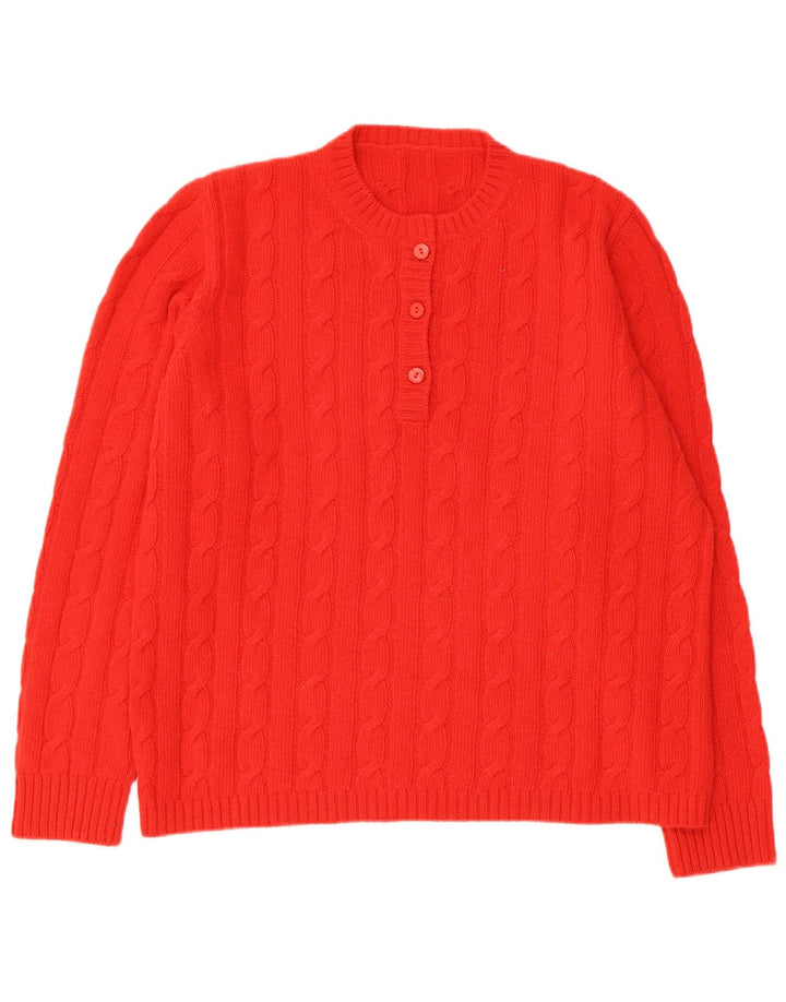 Maglione maglione girocollo da donna vintage UK 16 grande rosso