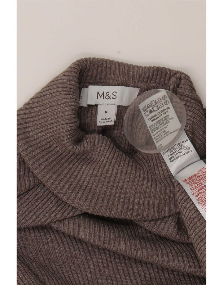 Marks & Spencer Top da donna a maniche lunghe UK 16 Large in viscosa grigia