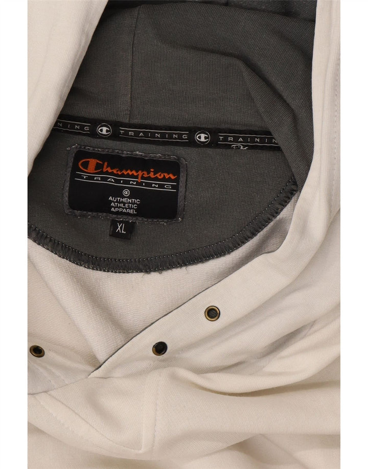CHAMPION Mens Training Graphic Hoodie Jumper XL White Vintage Champion and Second-Hand Champion from Messina Hembry 