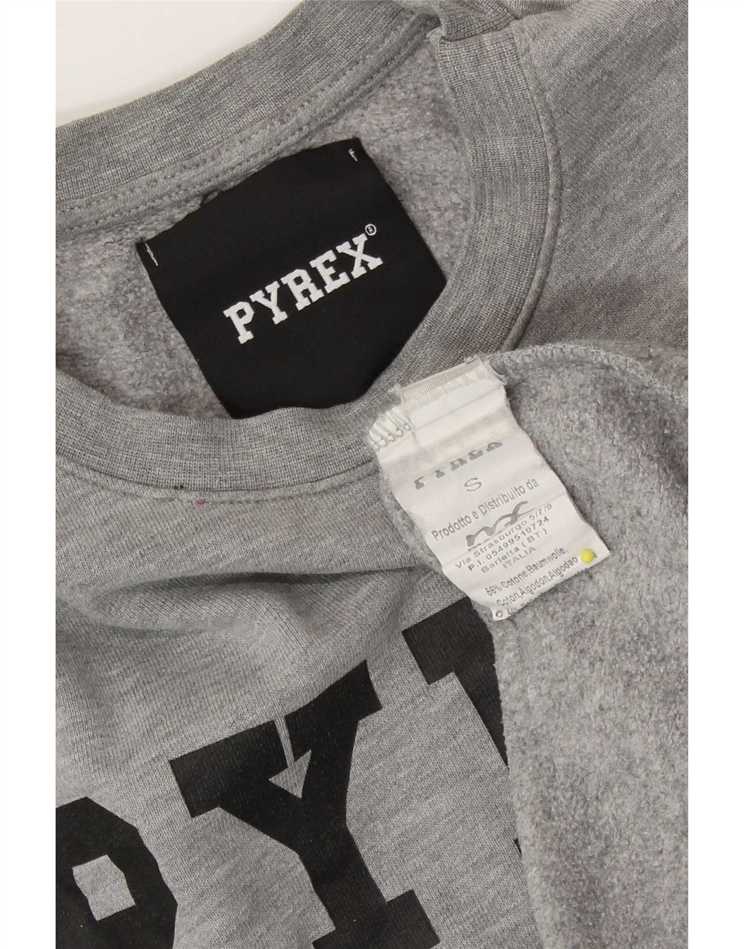 Felpa grafica da donna Pyrex Jumper UK 10 piccolo cotone grigio