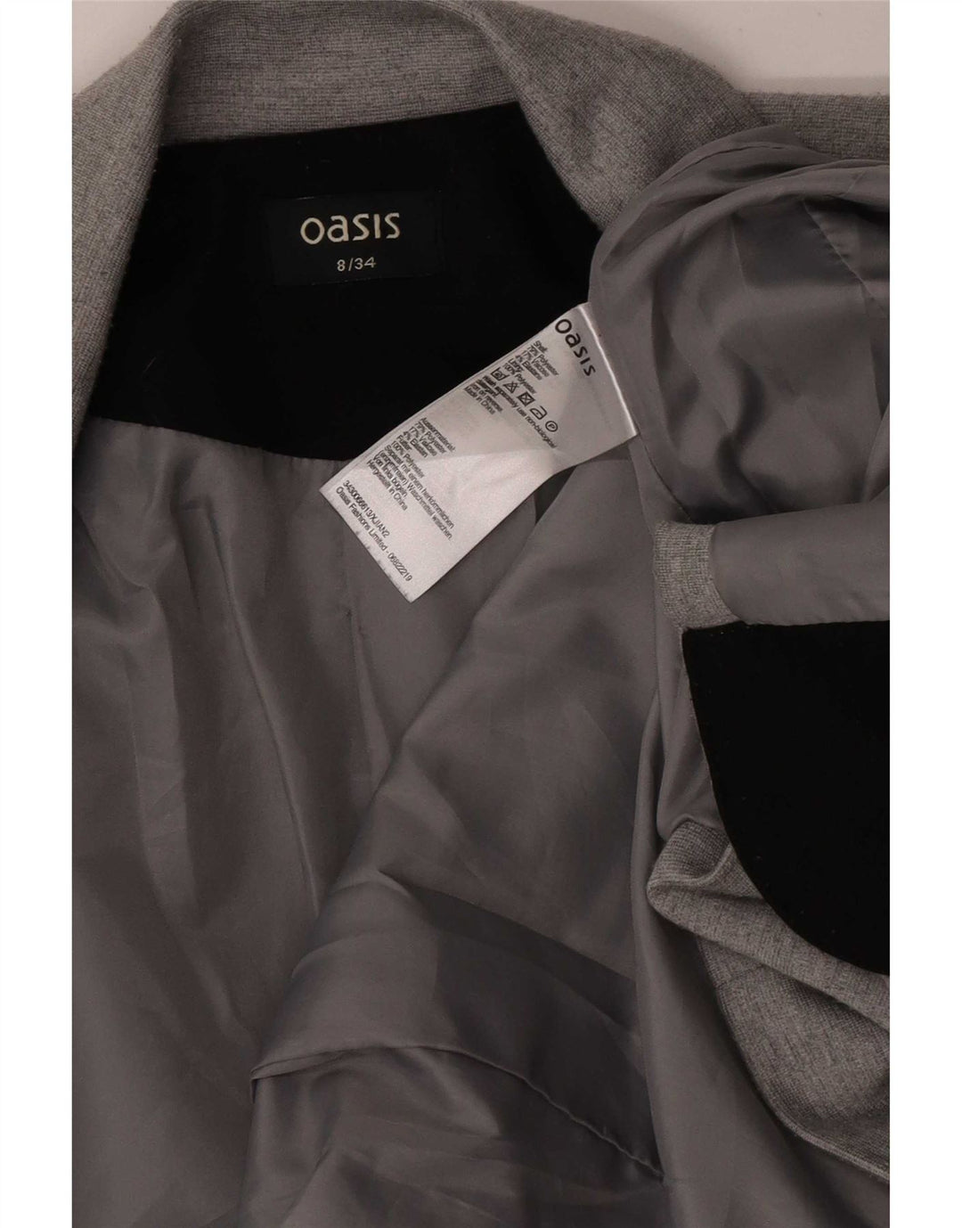 Giacca blazer aperta da donna Oasis UK 8 piccola poliestere grigio