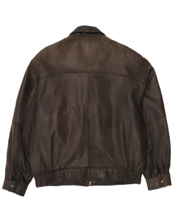 Giacca in pelle da uomo Itallo UK 40 grande nera