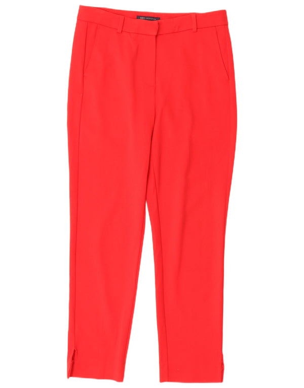 Pantaloni da abito slim da donna Marks & Spencer UK 10 Small W27 L27 Poliestere rosso