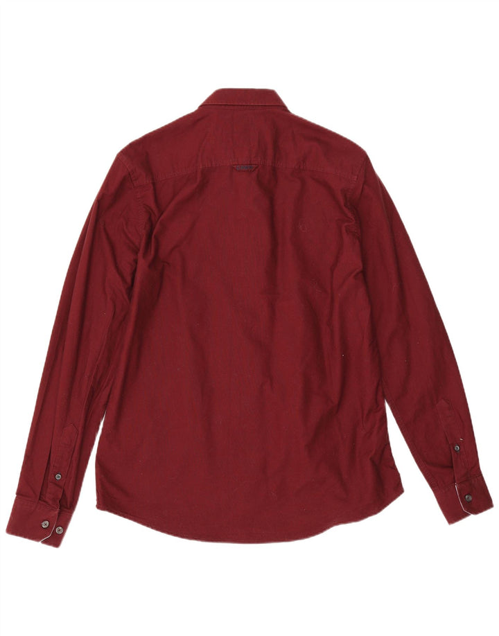 Crew Clothing Camicia slim fit da uomo in cotone bordeaux medio