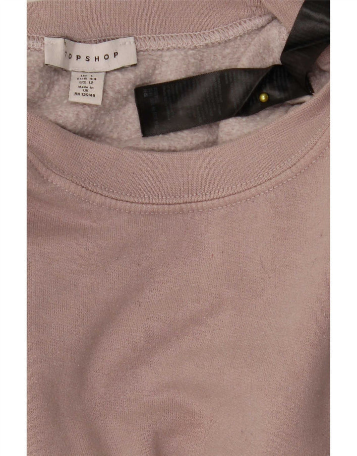 Topshop Felpa oversize da donna Maglione UK 16 Large Pink Poliestere