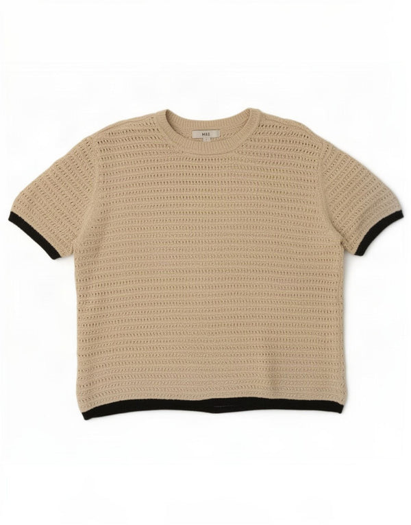Maglione maglione girocollo a maniche corte da donna Marks & Spencer UK 16 grande Be