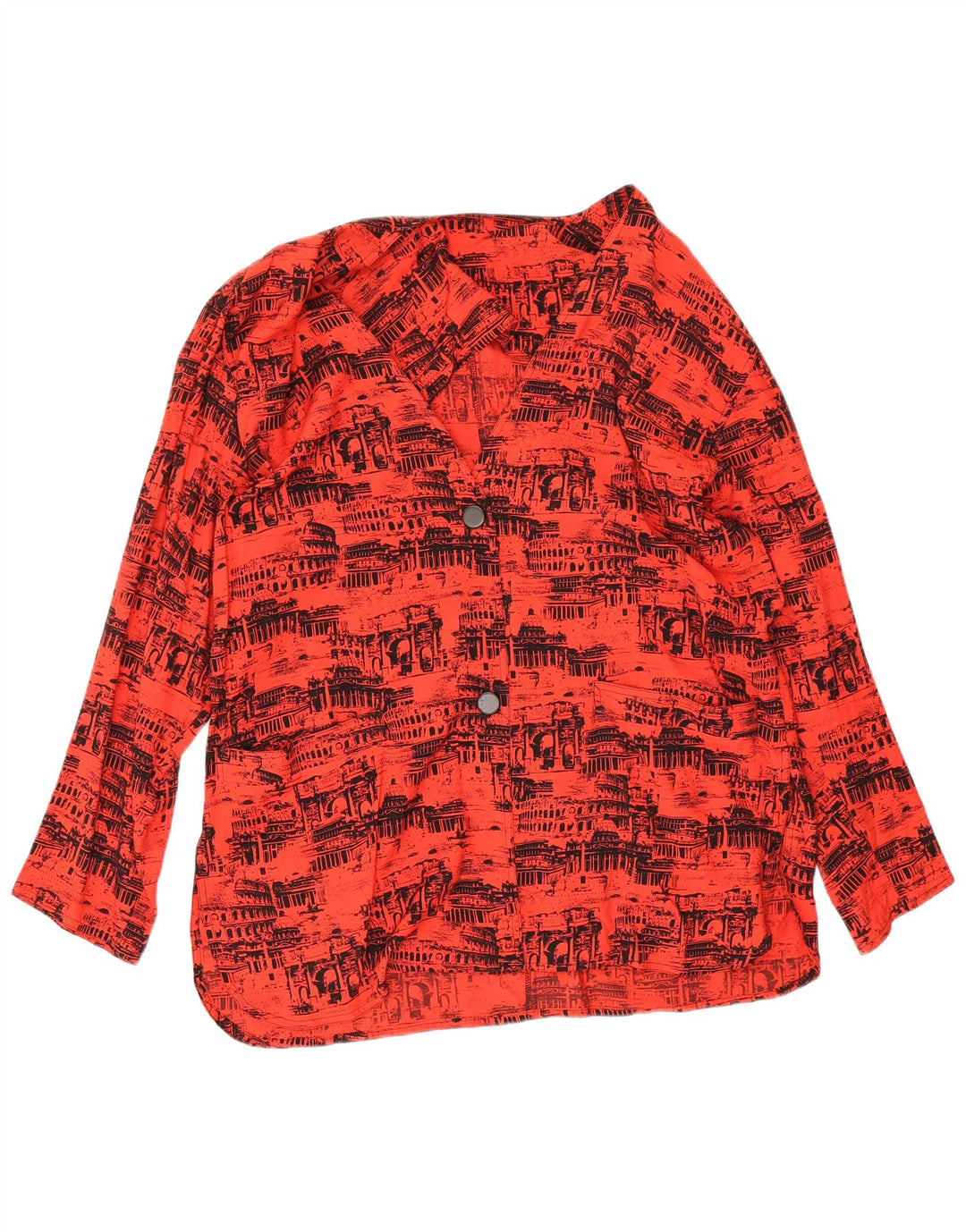 Set da 2 pezzi oversize con grafica vintage da donna IT 46 grande in viscosa rossa