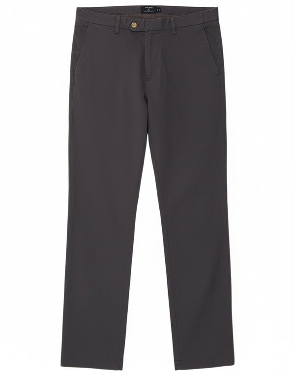 Pantaloni chino da uomo a vita bassa, vestibilità stretta, Gant W32 L34 in cotone blu navy