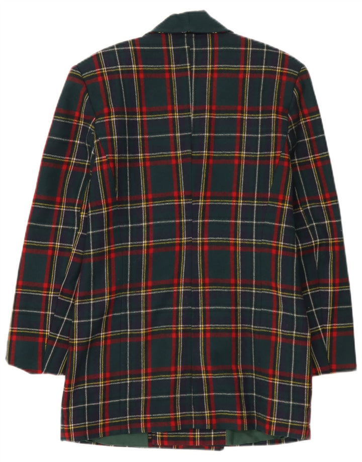 Giacca blazer da donna vintage UK 10 piccoli quadri multicolori