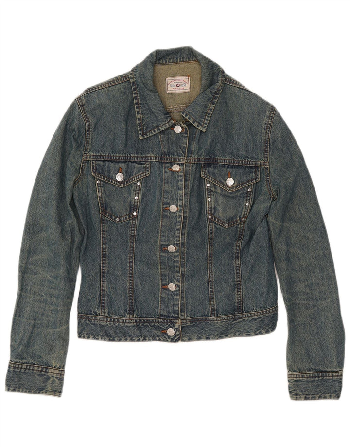 Giacca in denim corto da donna VINTAGE IT 44 Cotone blu medio