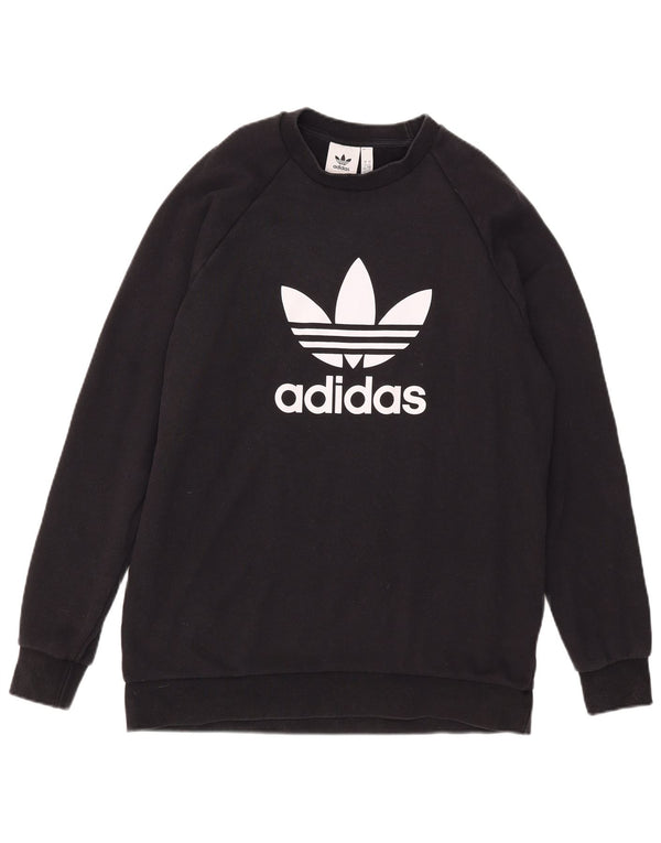 Felpa grafica da uomo Adidas Maglione grande cotone nero