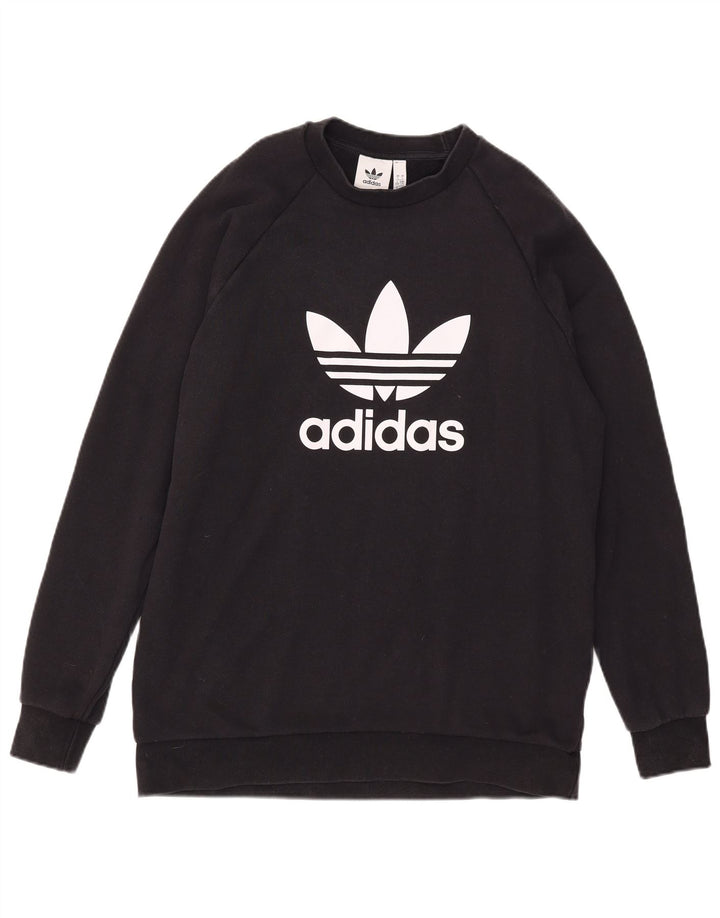 Felpa grafica da uomo Adidas Maglione grande cotone nero