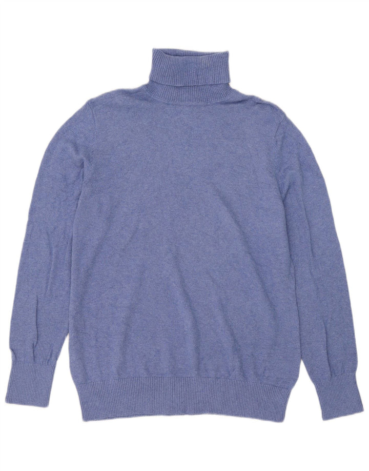 Maglione maglione da uomo a collo alto L.L.Bean grande cotone blu