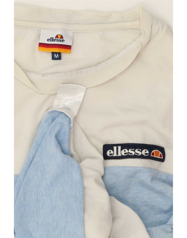 T-shirt da uomo Ellesse Top in cotone color block bianco medio