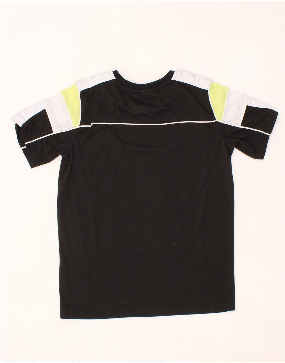 KAPPA Boys T-Shirt Top 11-12 Years Black Colourblock Vintage Kappa and Second-Hand Kappa from Messina Hembry 