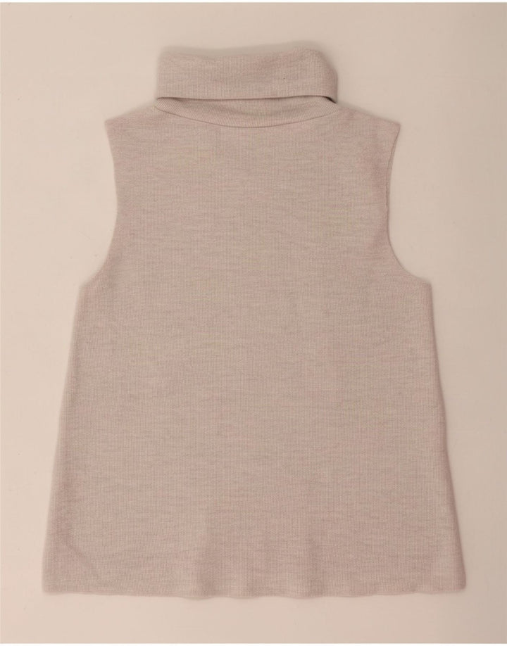 Canotta corta da donna Zara UK 10 piccola in poliestere beige