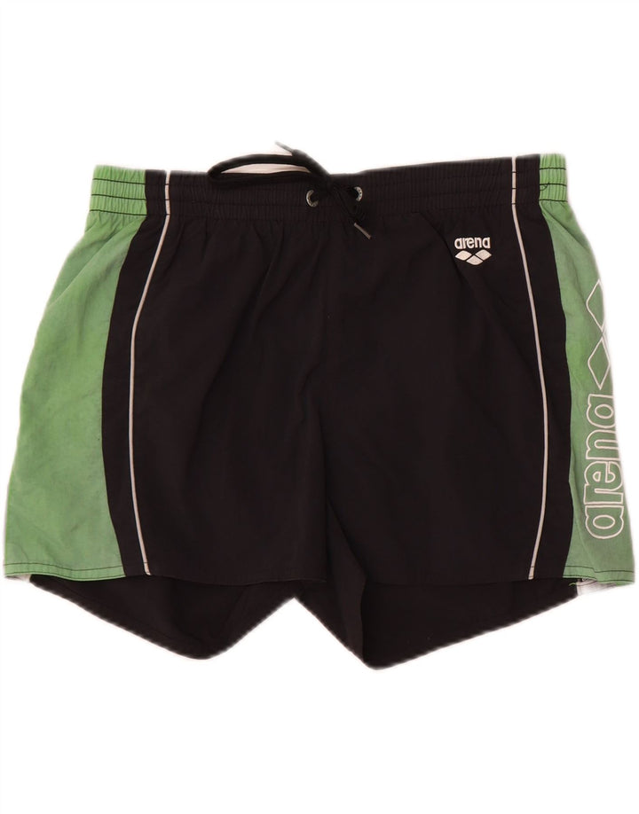 Pantaloncini da bagno con grafica da uomo Arena, grandi, in nylon color block nero